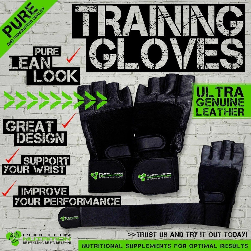 2 X PAIRS LEATHER GYM GLOVES FITNESS WEIGHT LIFTING TRAINING BODYBUILDING CROSSF