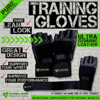 2 X PAIRS LEATHER GYM GLOVES FITNESS WEIGHT LIFTING TRAINING BODYBUILDING CROSSF