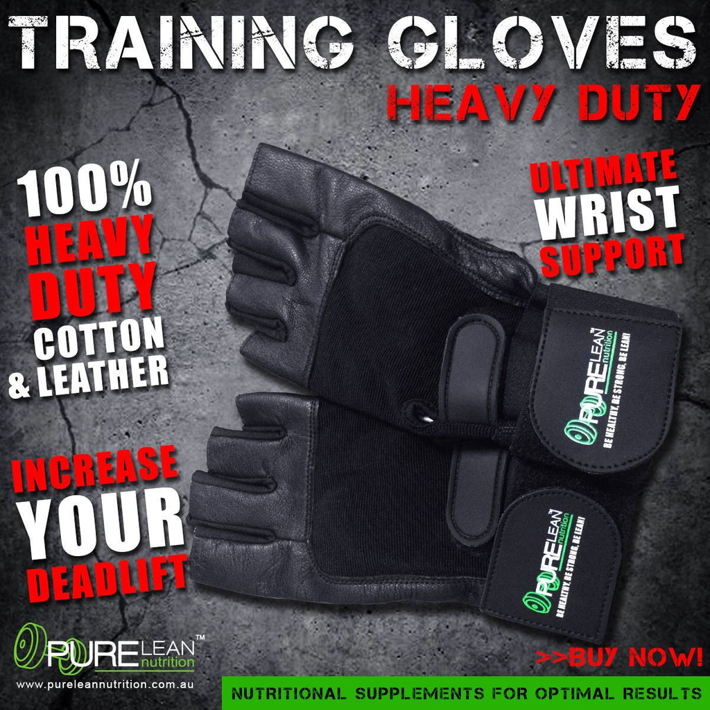 LEATHER GYM GLOVES FITNESS WEIGHT LIFTING TRAINING BODYBUILDING CROSSFIT