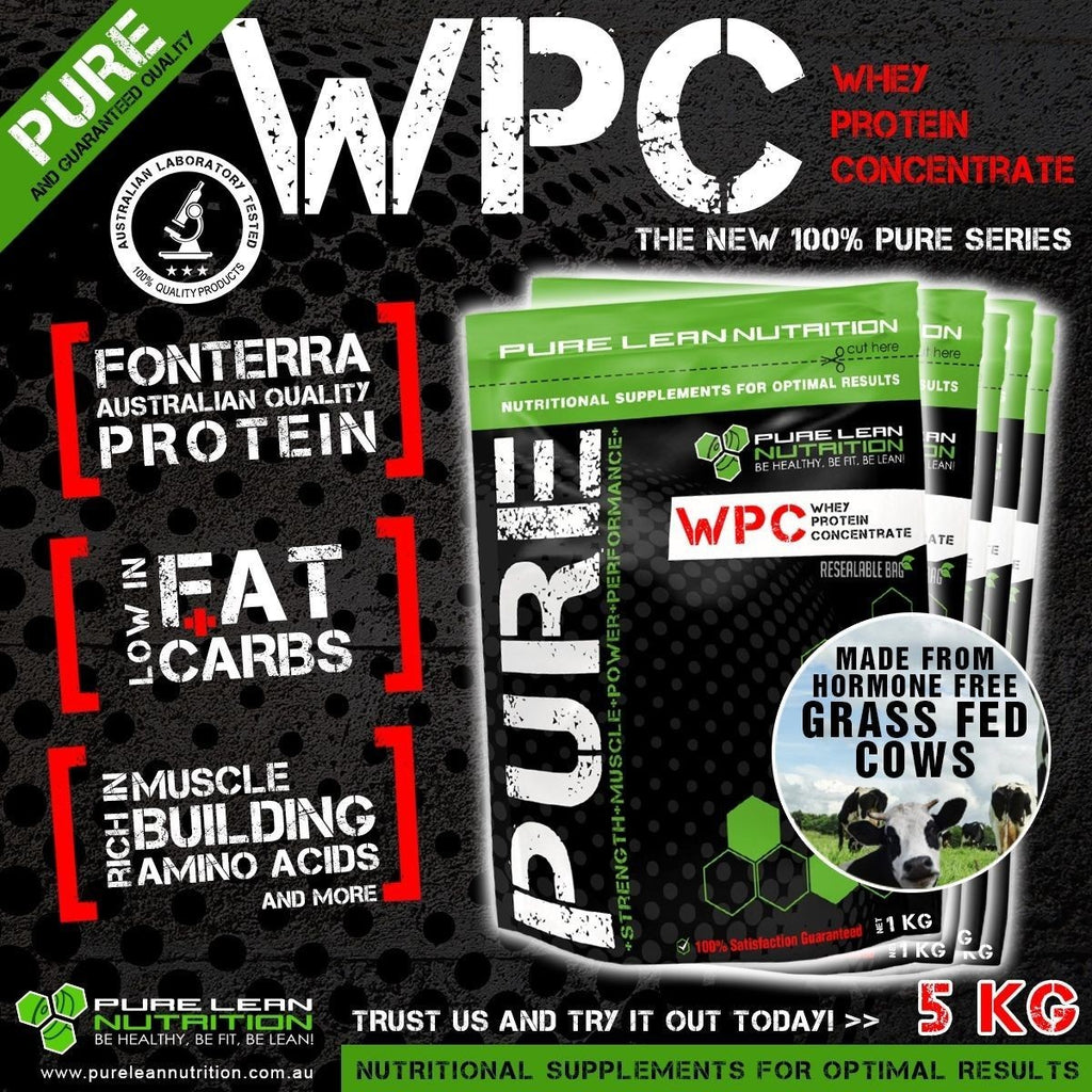 AUSTRALIAN WHEY PROTEIN CONCENTRATE 5KG WPC UNFLAVOURED POWDER GRASS FED