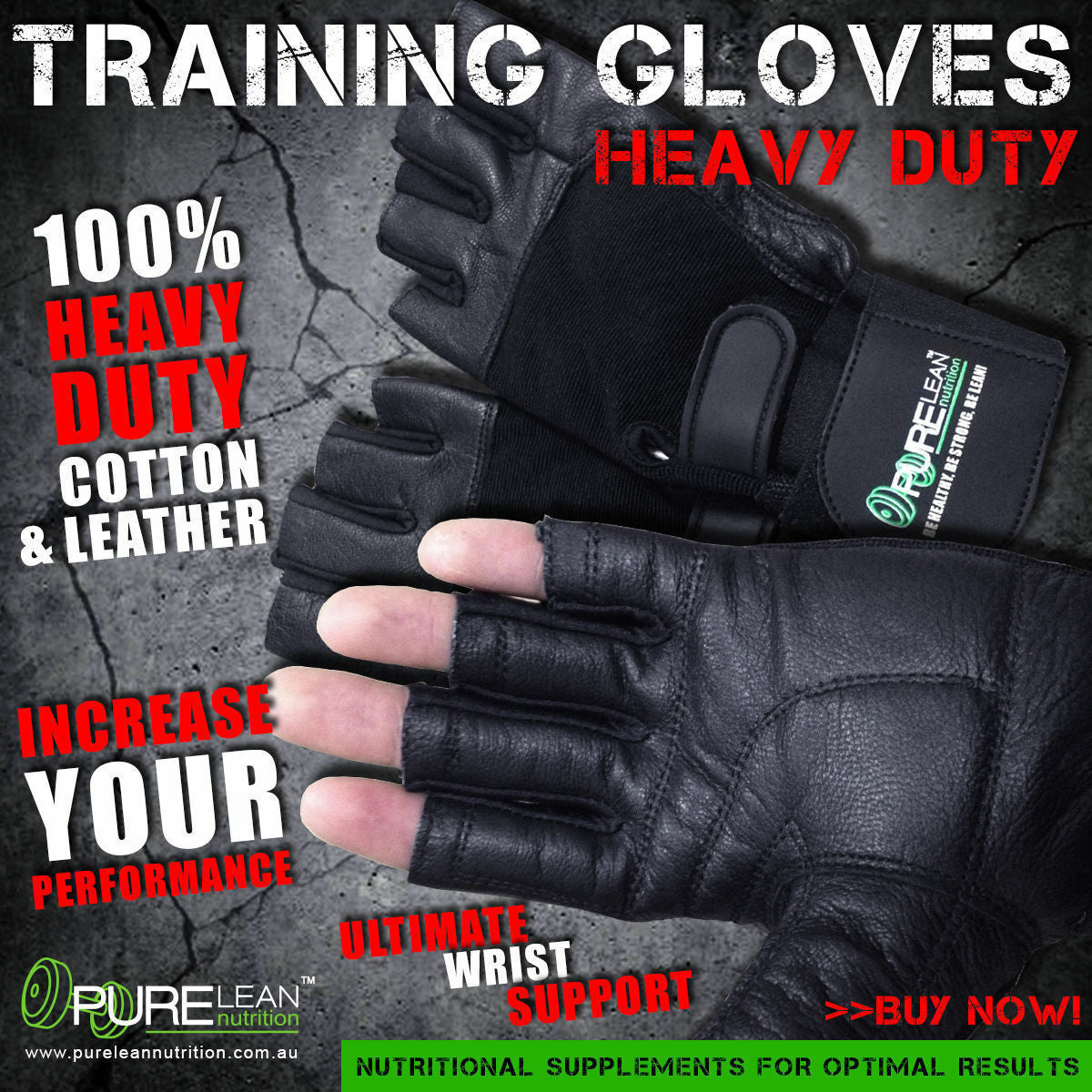 2 X PAIRS LEATHER GYM GLOVES FITNESS WEIGHT LIFTING TRAINING BODYBUILDING CROSSF