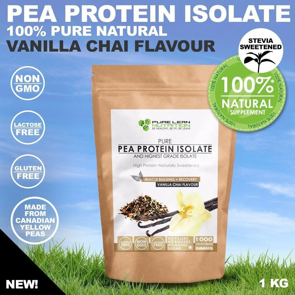PEA PROTEIN ISOLATE VANILLA CHAI VEGAN NATURAL LACTOSE FREE CANADIAN PEAS