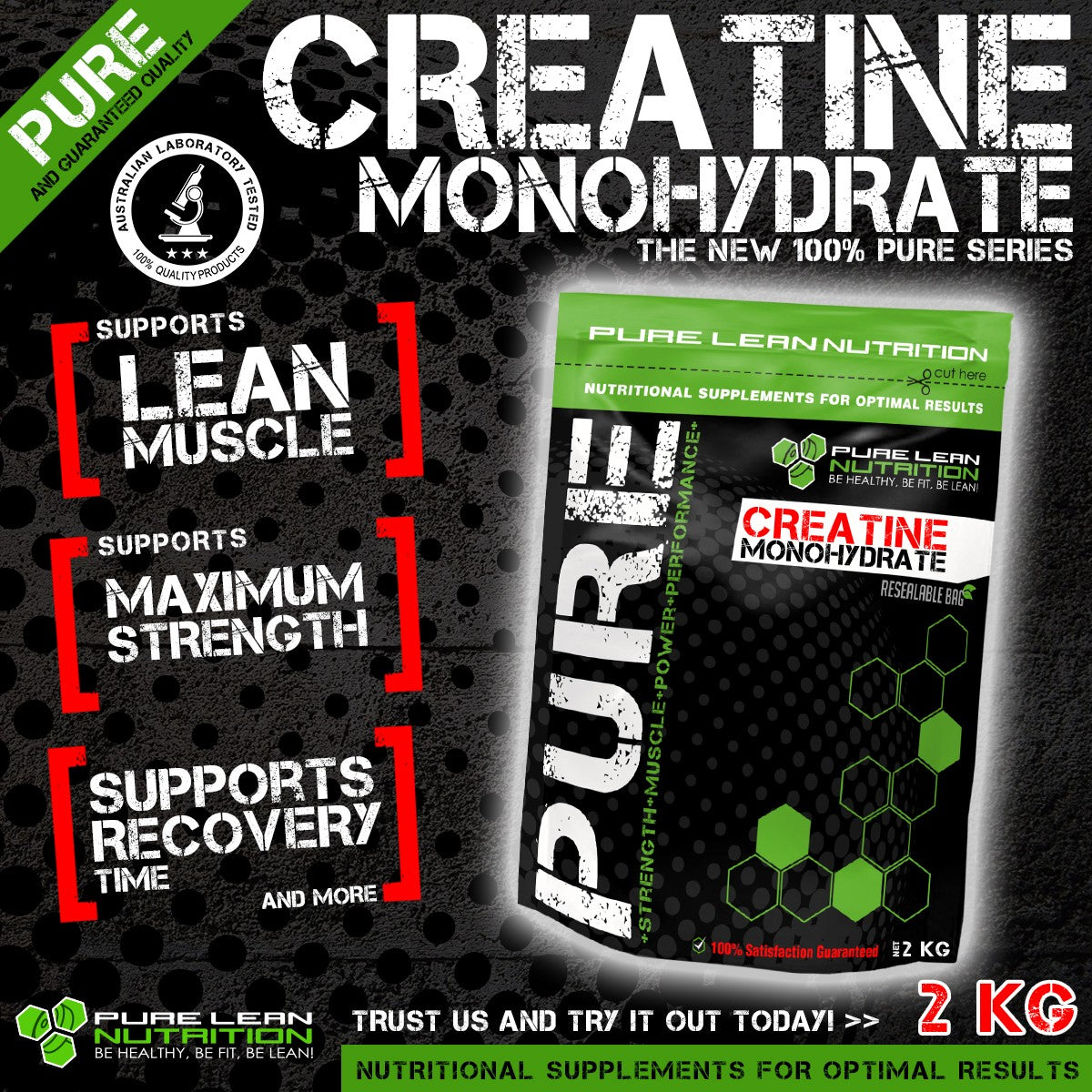 PURE 2KG CREATINE MONOHYDRATE HPLC TESTED *WORKOUT ENHANCER