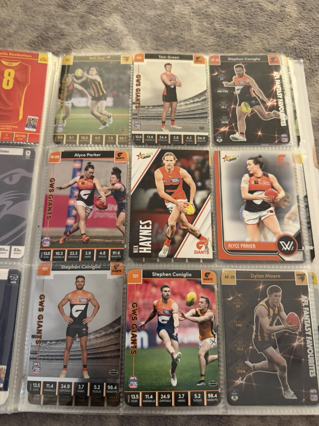 AFL Collectable Trading Cards Bulk Collection Team Coach