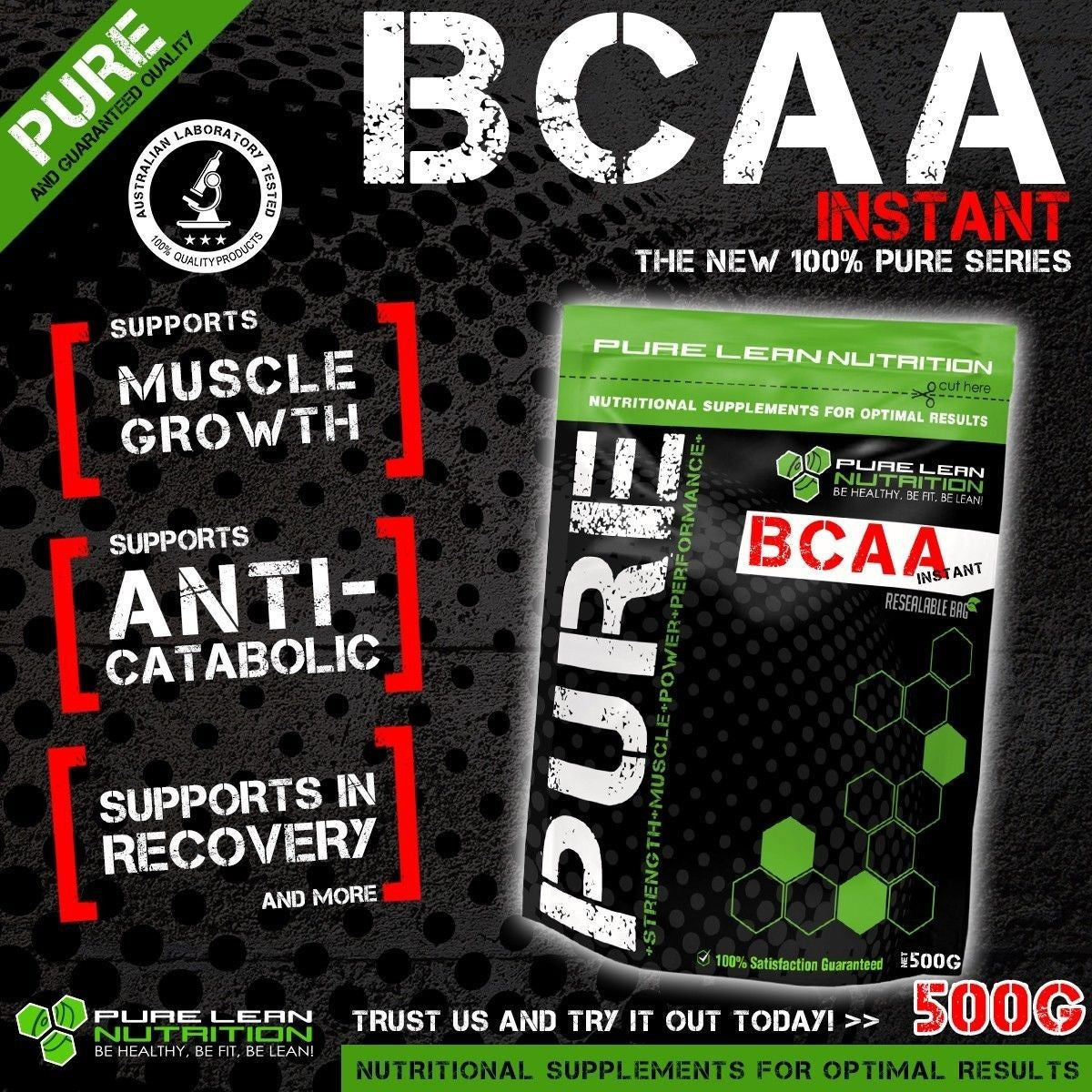 BCAA POWDER 500G INSTANTISED UNFLAVOURED BRANCH CHAIN AMINO ACIDS INTRA WORKOUT