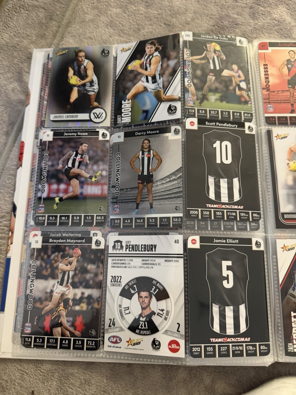 AFL Collectable Trading Cards Bulk Collection Team Coach