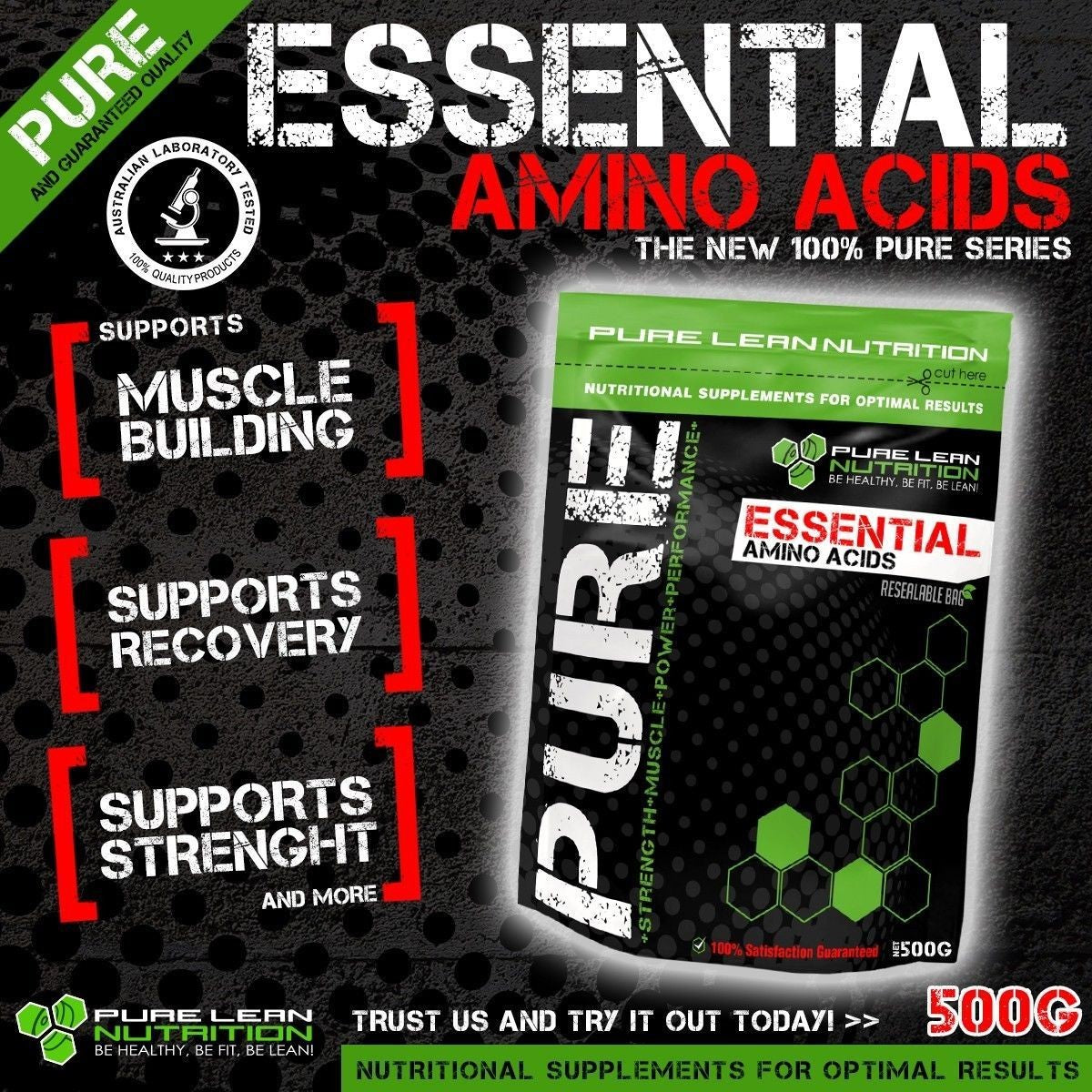 ESSENTIAL AMINO ACIDS EAA 500G * MUSCLE RECOVERY * BCAA * PROTEIN * BODYBUILDING