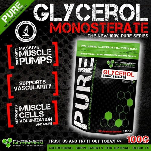 100% GLYCEROL MONOSTERATE 100G * IMPROVES HYDRATION * VASCULARITY * MUSCLE PUMP