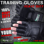 LEATHER GYM GLOVES FITNESS WEIGHT LIFTING TRAINING BODYBUILDING CROSSFIT