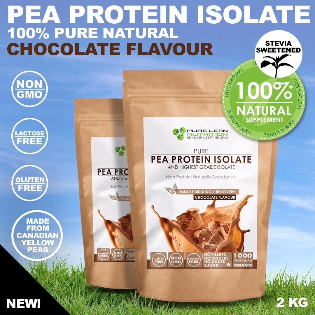 2KG CHOCOLATE PEA PROTEIN ISOLATE VEGAN NATURAL LACTOSE FREE CANADIAN PEAS