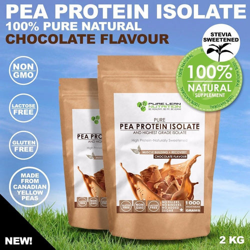 2KG CHOCOLATE PEA PROTEIN ISOLATE VEGAN NATURAL LACTOSE FREE CANADIAN PEAS