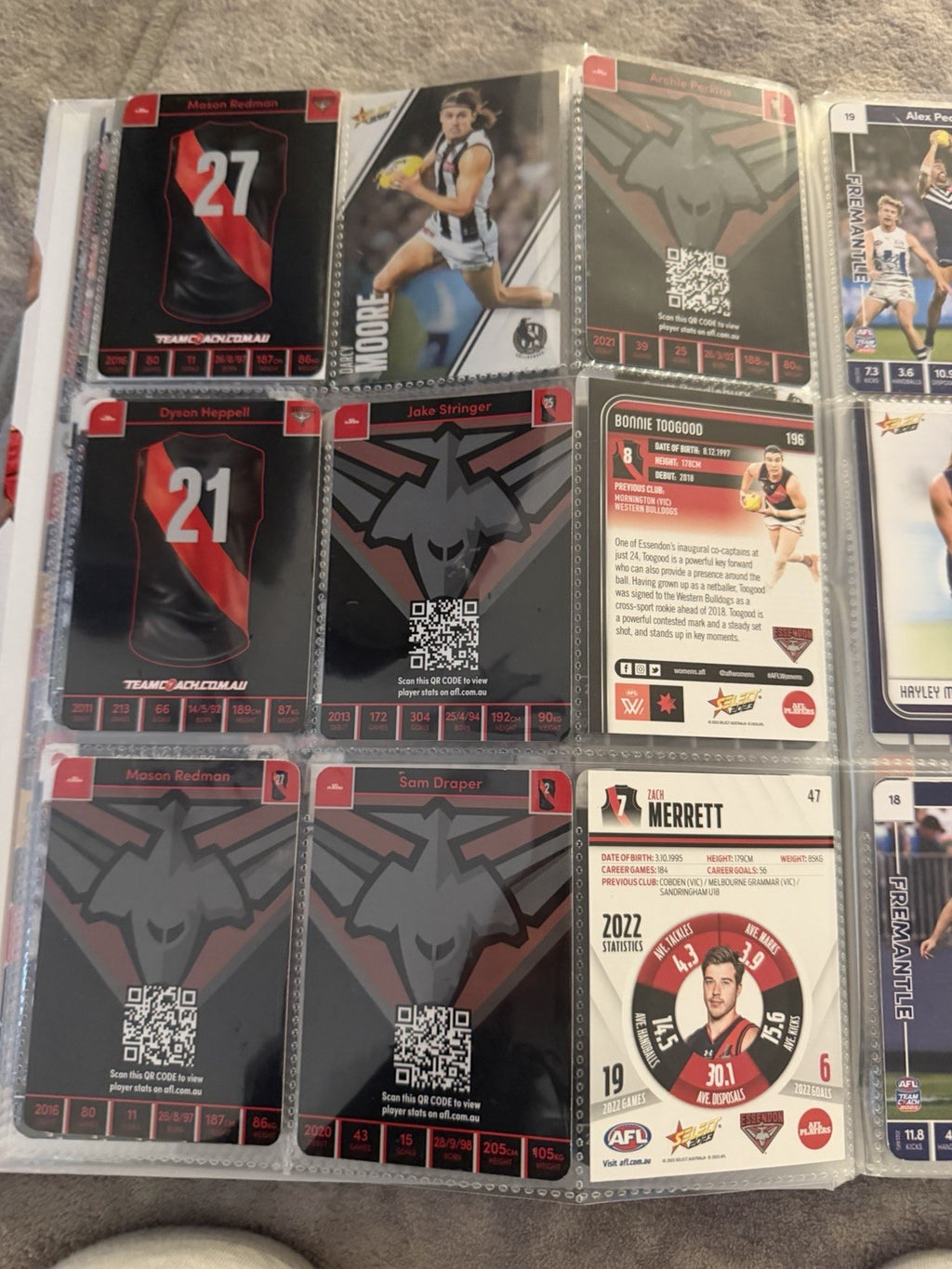 AFL Collectable Trading Cards Bulk Collection Team Coach