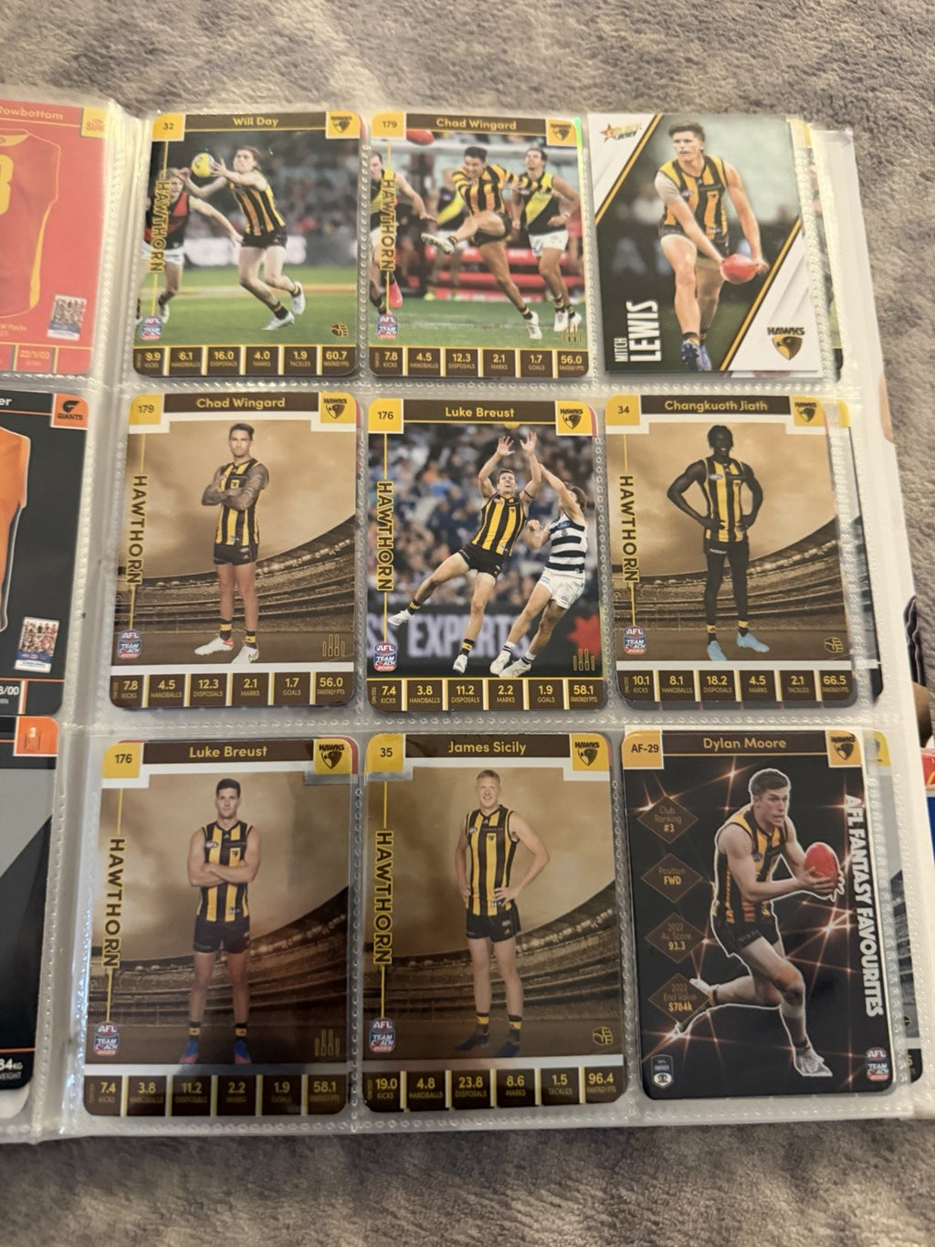 AFL Collectable Trading Cards Bulk Collection Team Coach