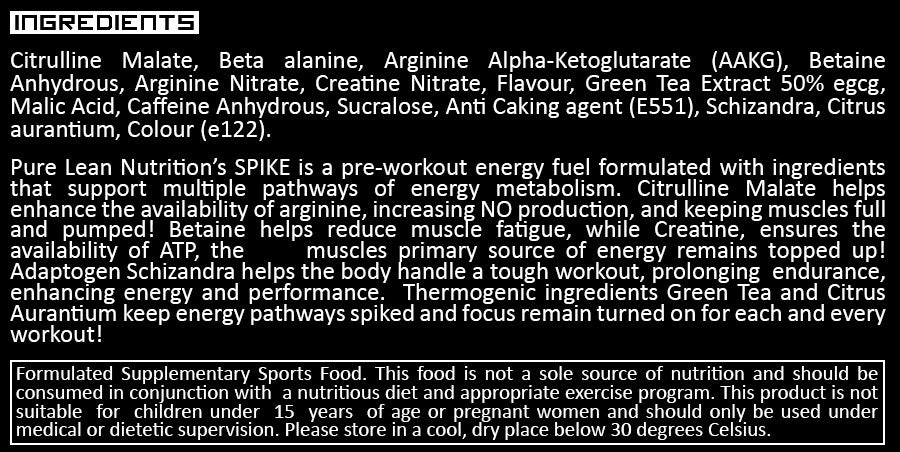 2 x SPIKE PRE WORKOUT HIGH PERFORMANCE ENERGY FUEL PREWORKOUT POWDER 