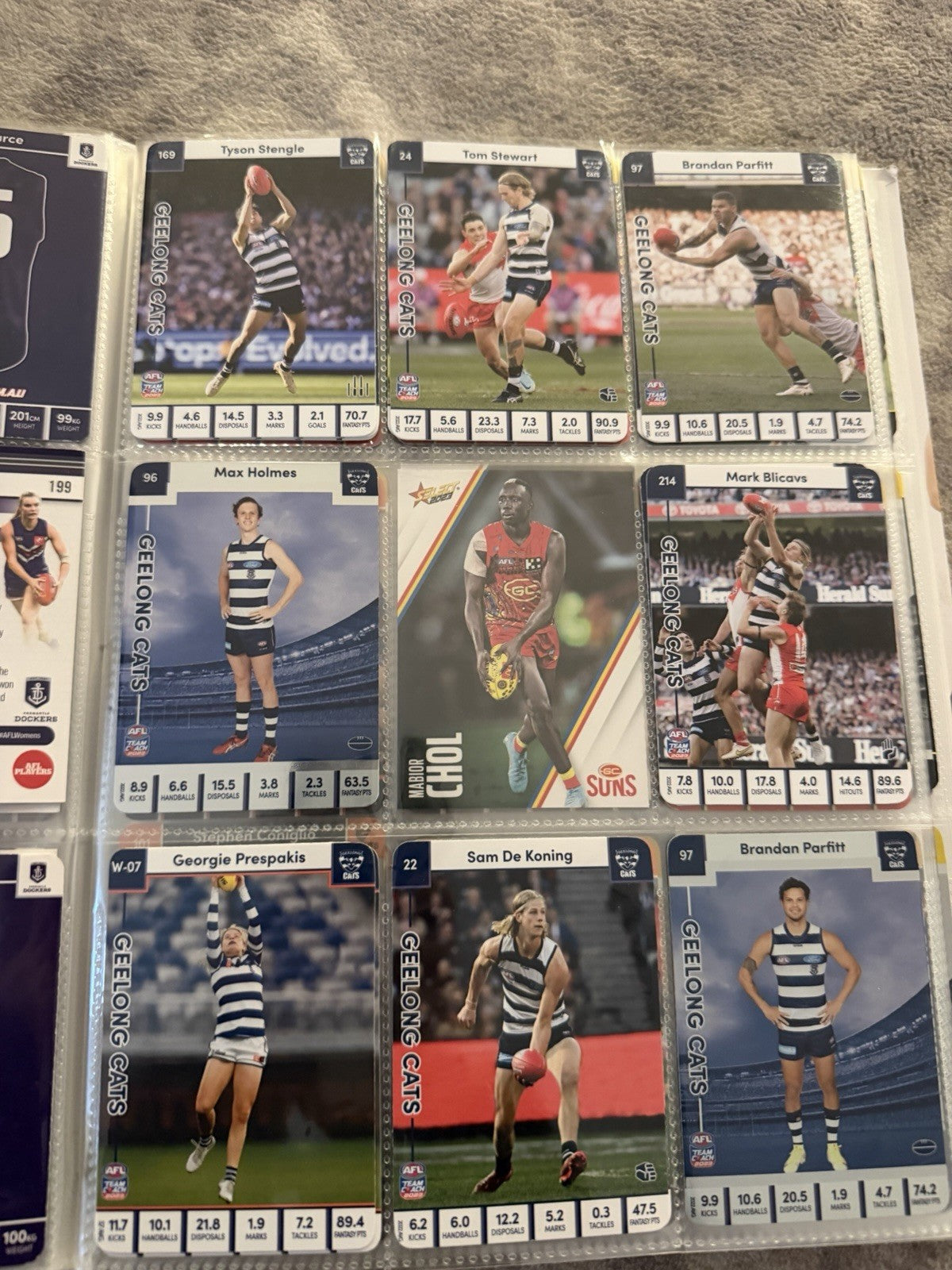AFL Collectable Trading Cards Bulk Collection Team Coach