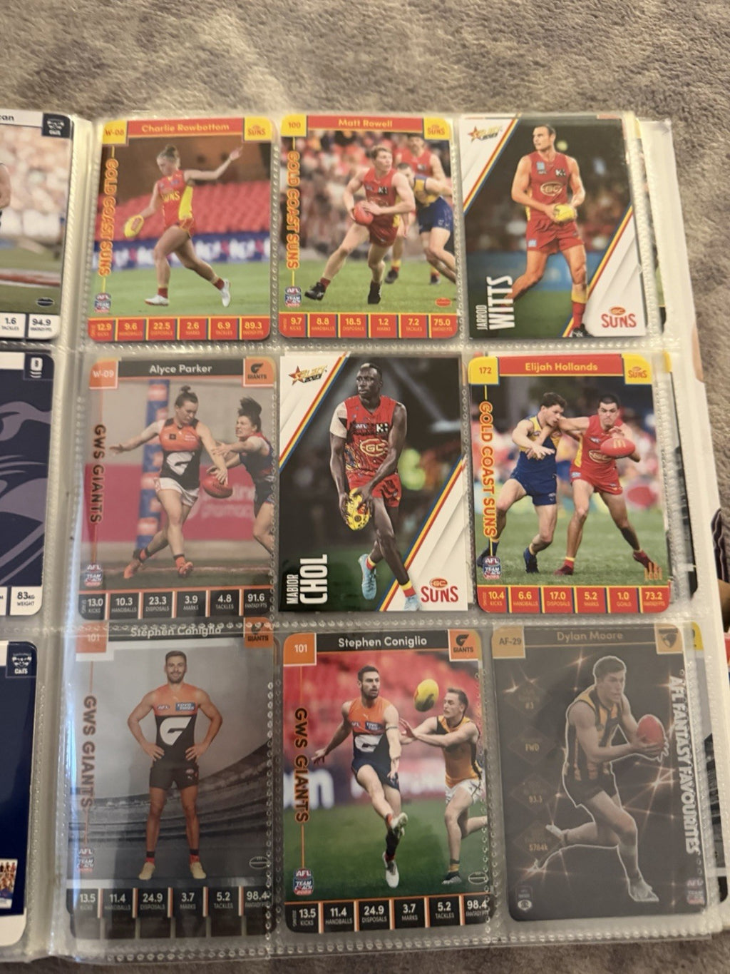 AFL Collectable Trading Cards Bulk Collection Team Coach