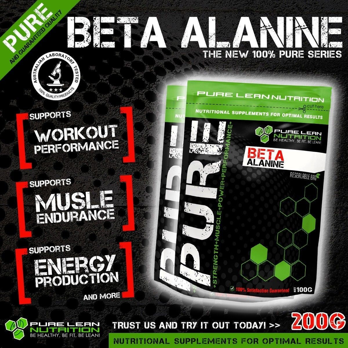 PURE BETA ALANINE 200G * PRE WORKOUT ENHANCER * PREMIUM GRADE *