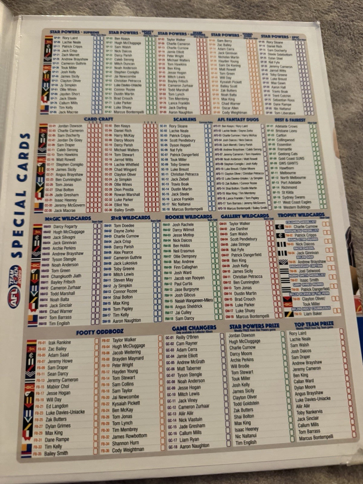 AFL Collectable Trading Cards 300 Cards