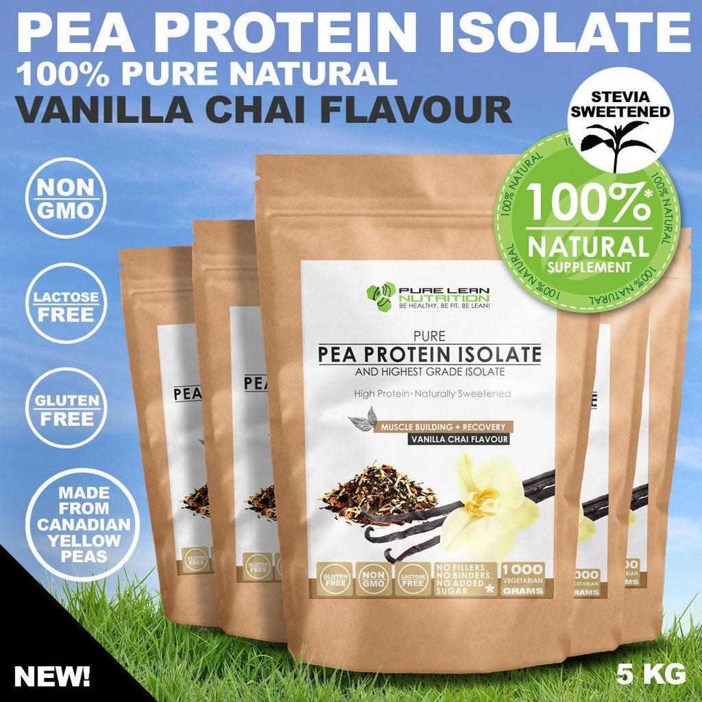 PEA PROTEIN ISOLATE 5KG VANILLA CHAI VEGAN NATURAL LACTOSE FREE CANADIAN PEAS