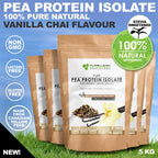 PEA PROTEIN ISOLATE 5KG VANILLA CHAI VEGAN NATURAL LACTOSE FREE CANADIAN PEAS
