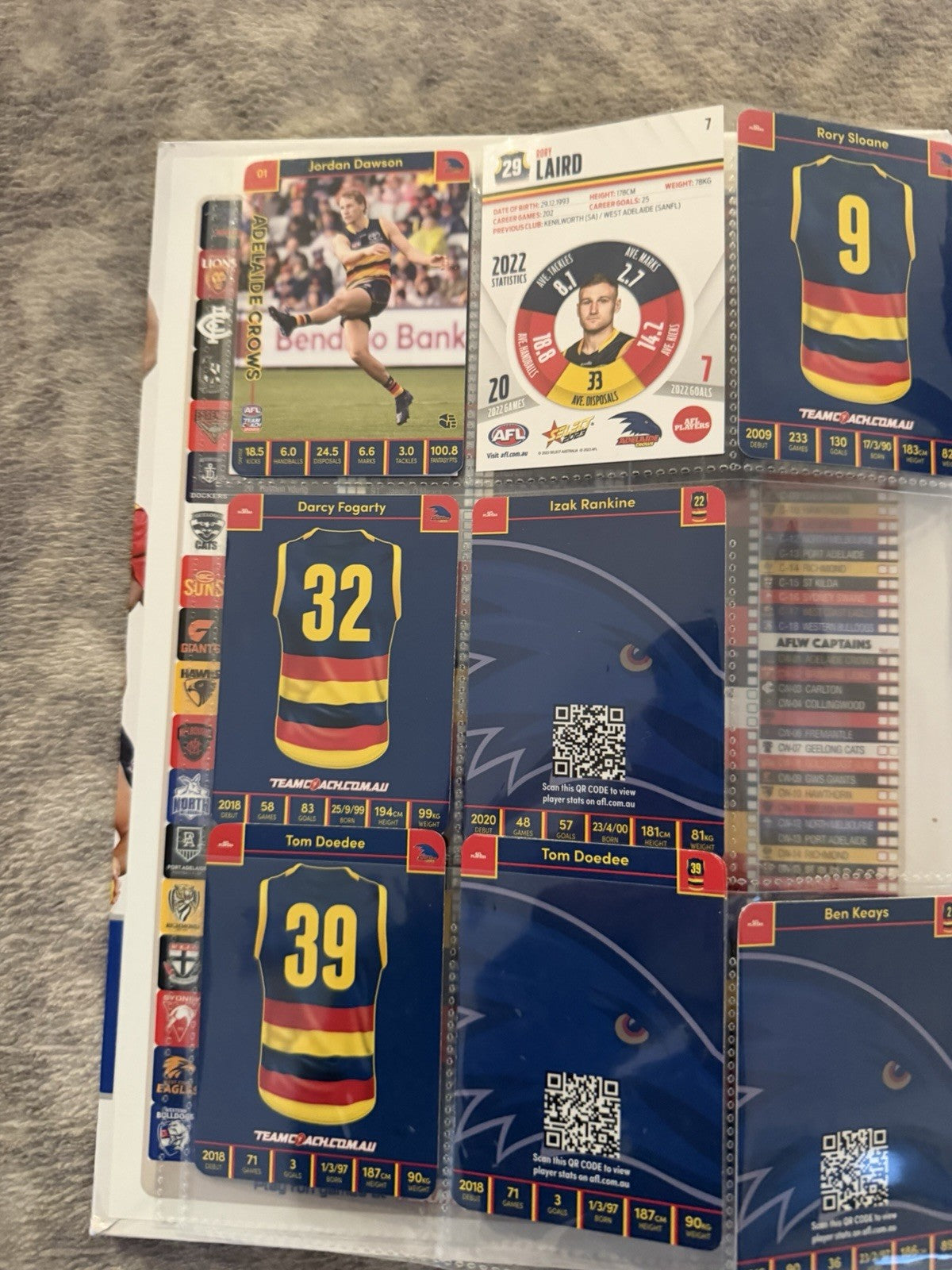 AFL Collectable Trading Cards Bulk Collection Team Coach